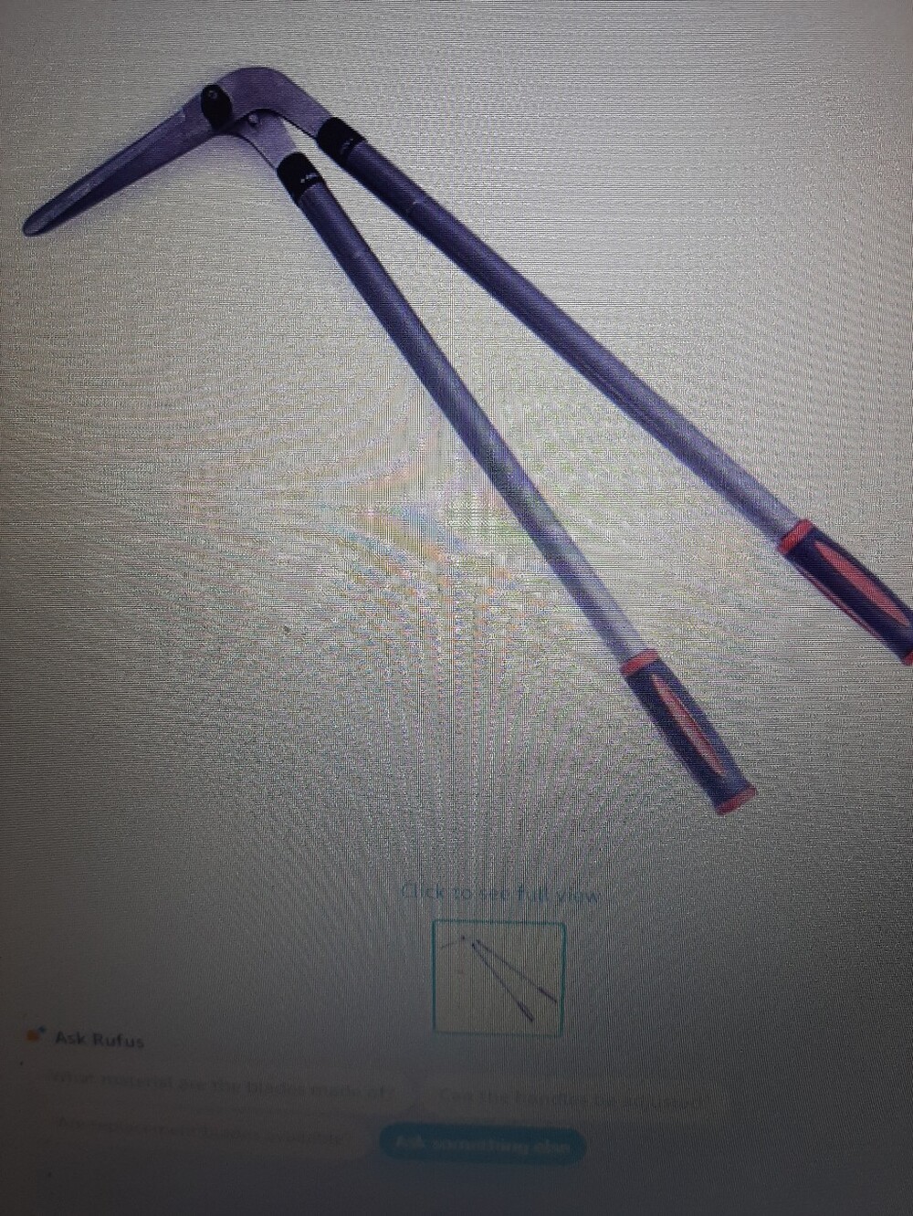 Long-Handled Garden Hedge Shears - Gray with Orange Accents